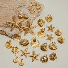 Cargar imagen en el visor de la galería, Pendientes Ola dorada