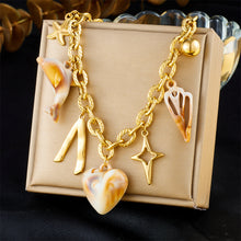 Cargar imagen en el visor de la galería, Collar acero inoxidable concha marina