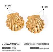 Cargar imagen en el visor de la galería, Pendientes Ola dorada