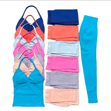 Cargar imagen en el visor de la galería, Set Lisami legging + bra largo con fruncido
