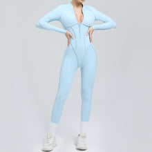 Cargar imagen en el visor de la galería, Mono manga larga realce con cremallera
