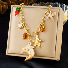 Cargar imagen en el visor de la galería, Collar acero inoxidable concha marina
