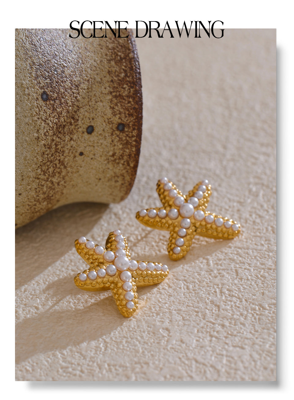 Pendientes estrella con perlas