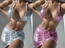 Cargar imagen en el visor de la galería, Bikikini holografico de 3 piezas
