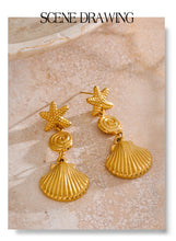 Cargar imagen en el visor de la galería, Pendientes largos concha
