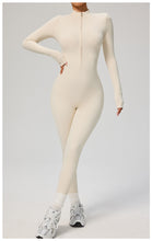 Cargar imagen en el visor de la galería, mono de manga larga ajustado con cremallera frontal
